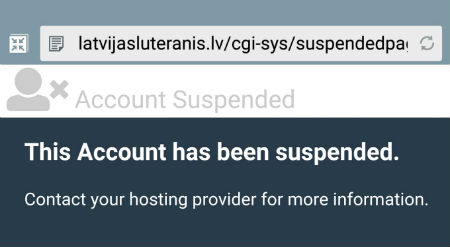 Apturēta Latvijas luterāņu vietnes darbība